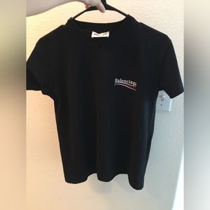 BALENCIAGA embroidered cotton-jersey T-shirt，sizeXL，like new